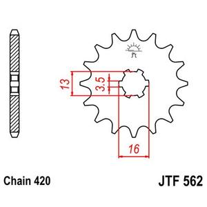 Front sprocket JT JTF 562-09 9T, 420
