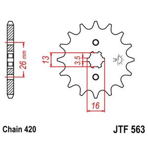 Front sprocket JT JTF 563-14 14T, 420