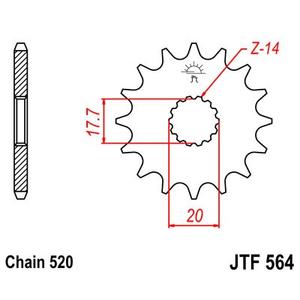 Front sprocket JT JTF 564-12 12T, 520