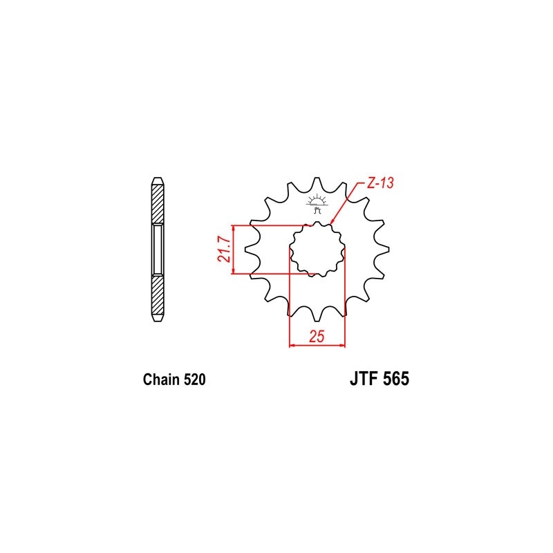 Front sprocket JT 17T, 520