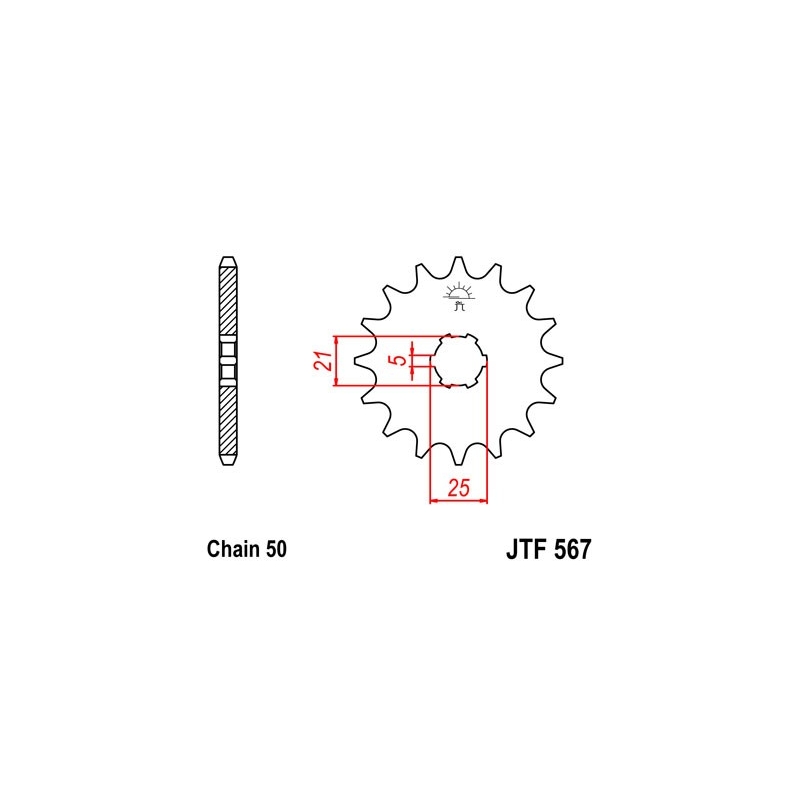Front sprocket JT 17T, 530