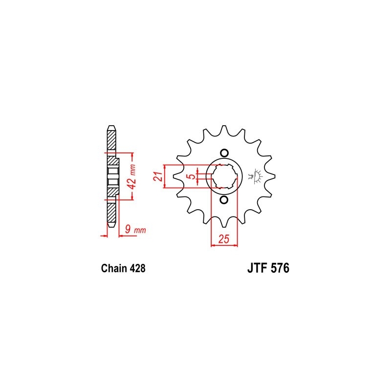Front sprocket JT 18T, 428