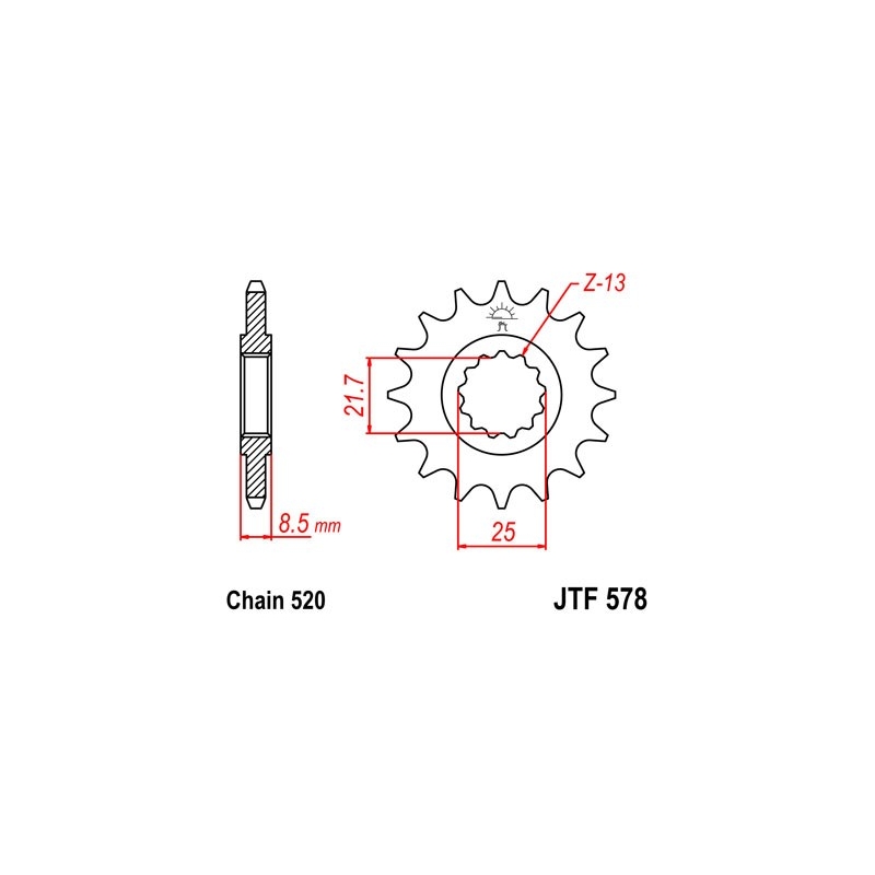 Front sprocket JT 15T, 520