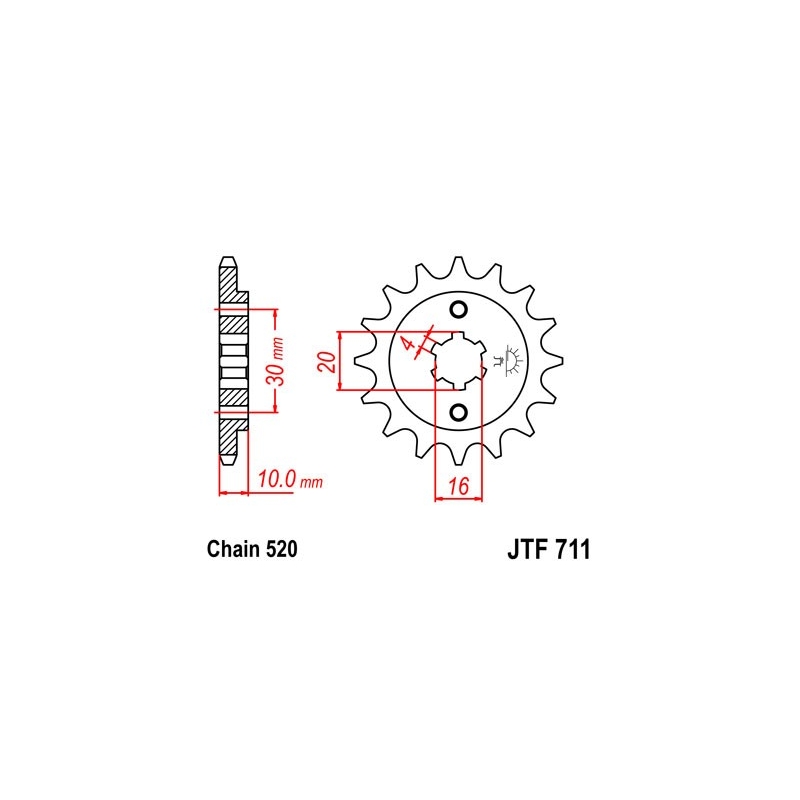 Front sprocket JT 12T, 520