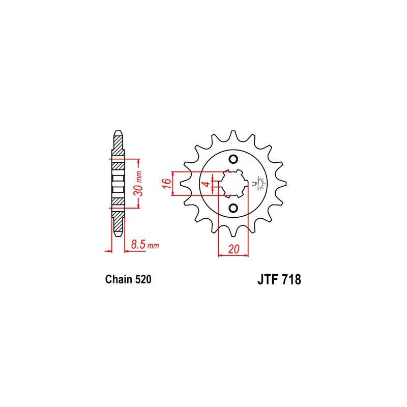Front sprocket JT 12T, 520