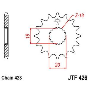 Front sprocket JT JTF 426-15 15T, 428