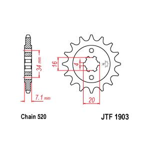 Front sprocket JT JTF 1903-14 14T, 520