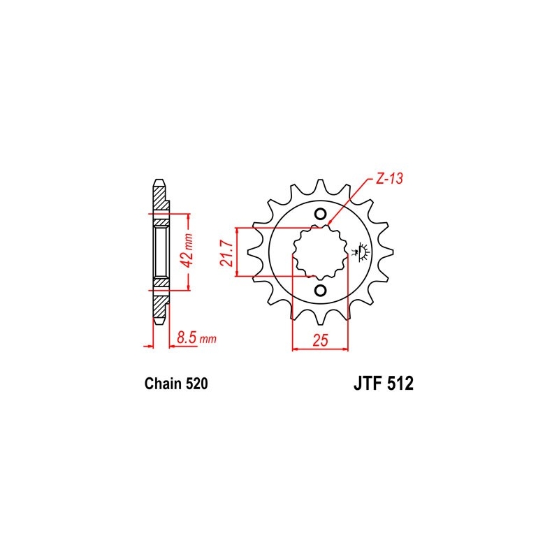 Front sprocket JT 13T, 520