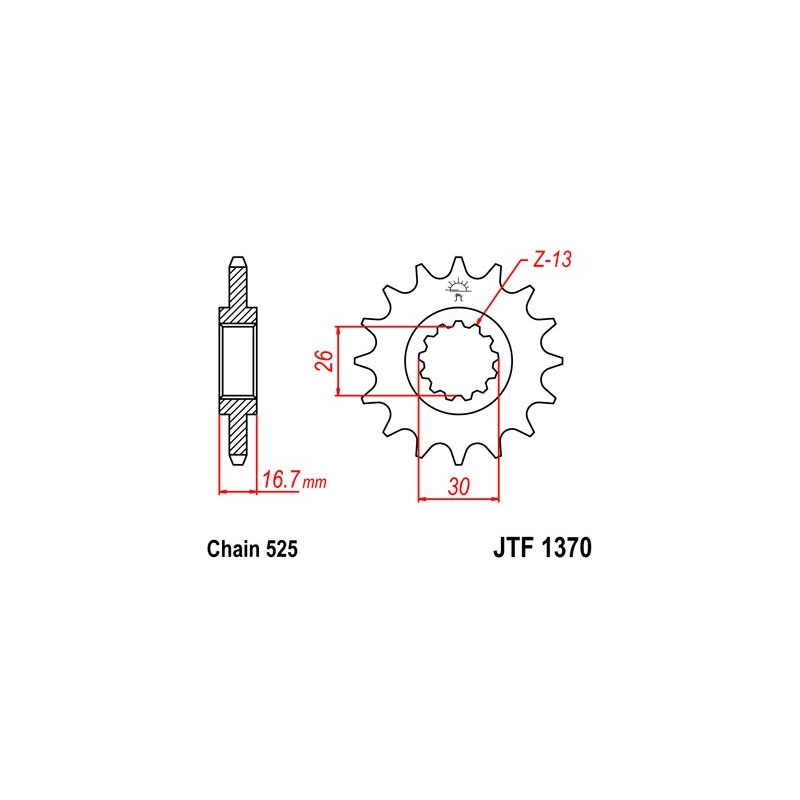 Front sprocket JT 14T, 525