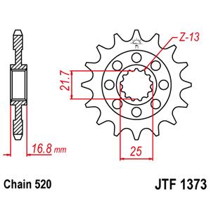 Front sprocket JT JTF 1373-15 15T, 520