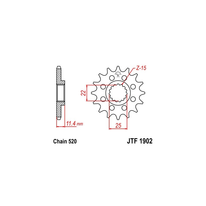 Front sprocket JT 13T, 520