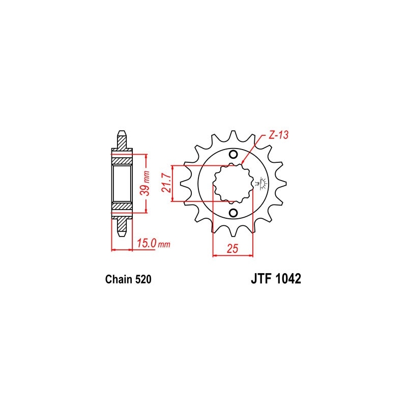 Front sprocket JT 15T, 520