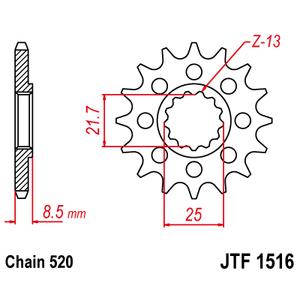 Front sprocket JT JTF 1516-16 16T, 520