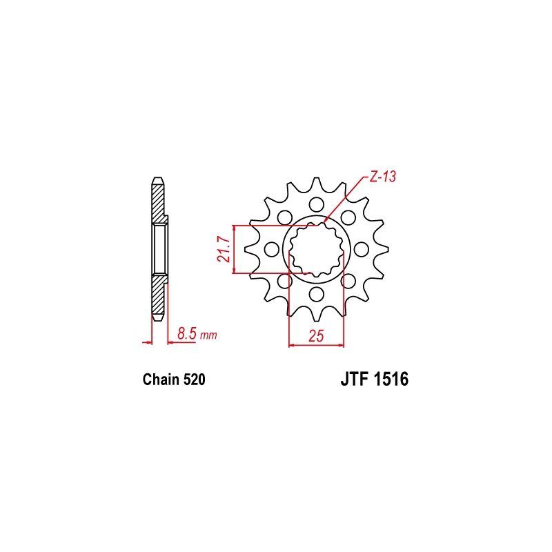 Front sprocket JT 16T, 520 wyprzedaż
