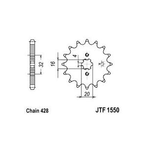 Front sprocket JT JTF 1550-13 14T, 428