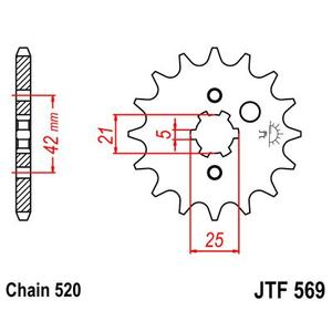 Front sprocket JT JTF 569-18 18T, 520