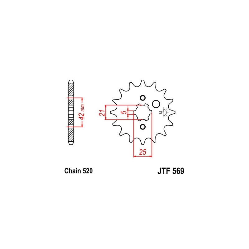 Front sprocket JT 18T, 520