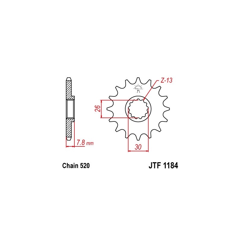 Front sprocket JT 18T, 520