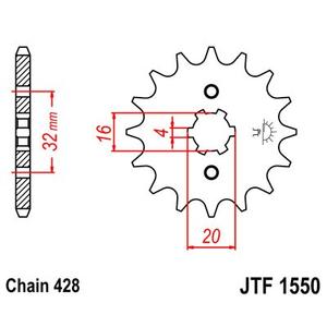 Front sprocket JT JTF 1550-15 15T, 428