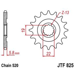 Front sprocket JT JTF 825-13 13T, 520