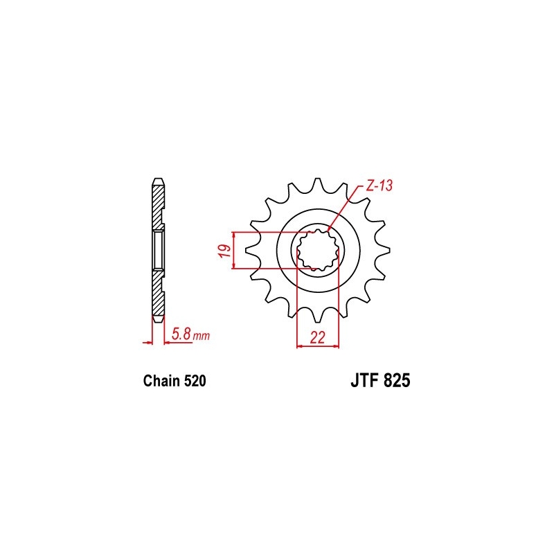 Front sprocket JT 13T, 520