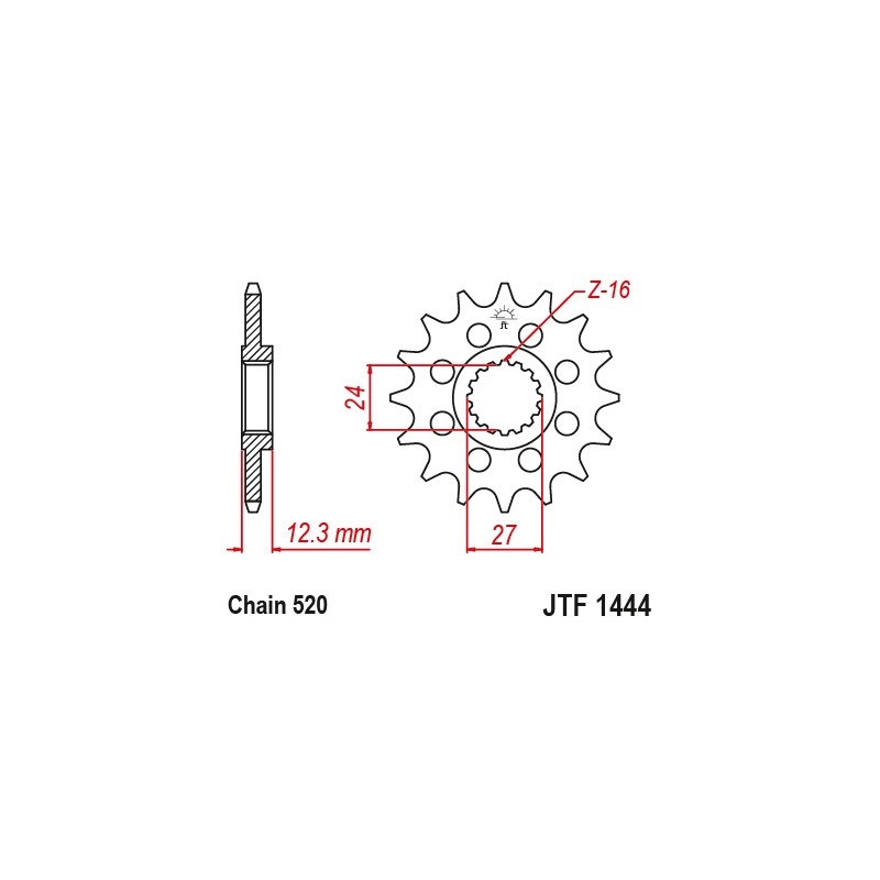 Front sprocket JT 15T, 520