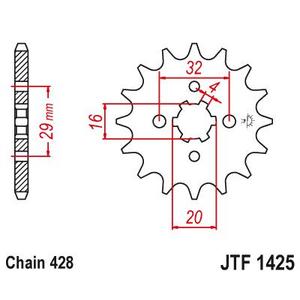 Front sprocket JT JTF 1425-13 13T, 428