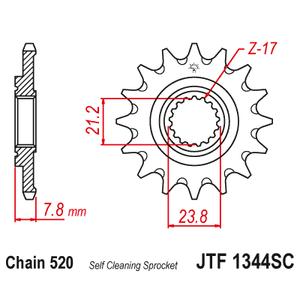 Front sprocket JT JTF 1344-14SC 14T, 520