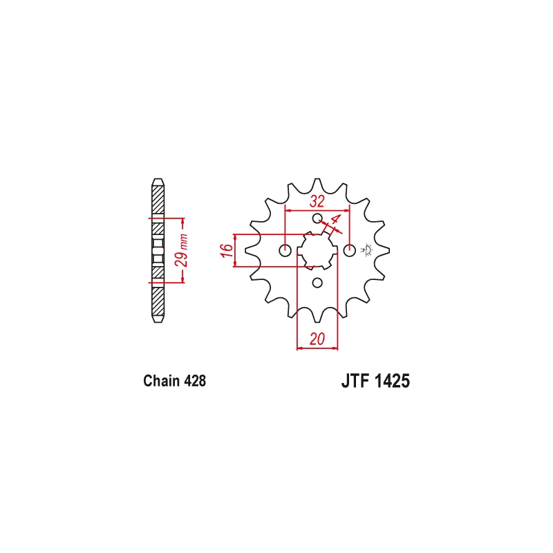 Front sprocket JT 14T, 428
