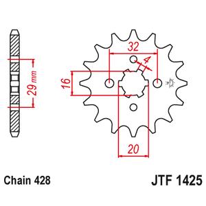 Front sprocket JT JTF 1425-15 15T, 428