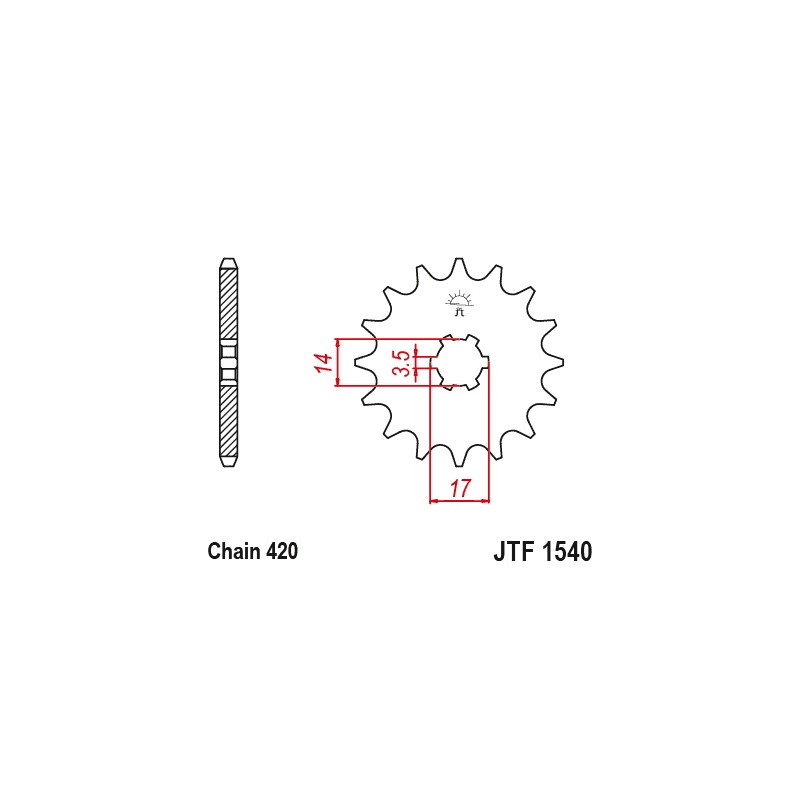 Front sprocket JT 14T, 420