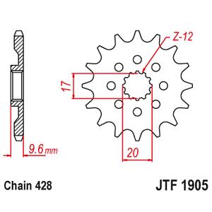 Front sprocket JT JTF 1905-13 13T, 428