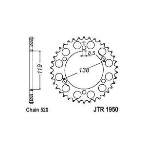 Rear sprocket JT JTR 1950-48 48T, 520
