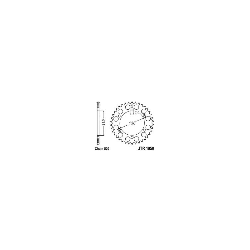 Rear sprocket JT 48T, 520
