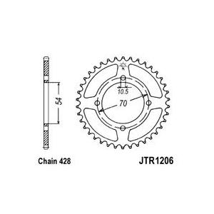Rear sprocket JT JTR 1206-42 42T, 428