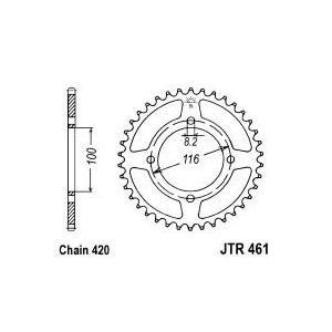 Rear sprocket JT JTR 461-51 51T, 420