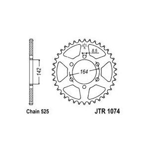 Rear sprocket JT JTR 1074-44 44T, 525