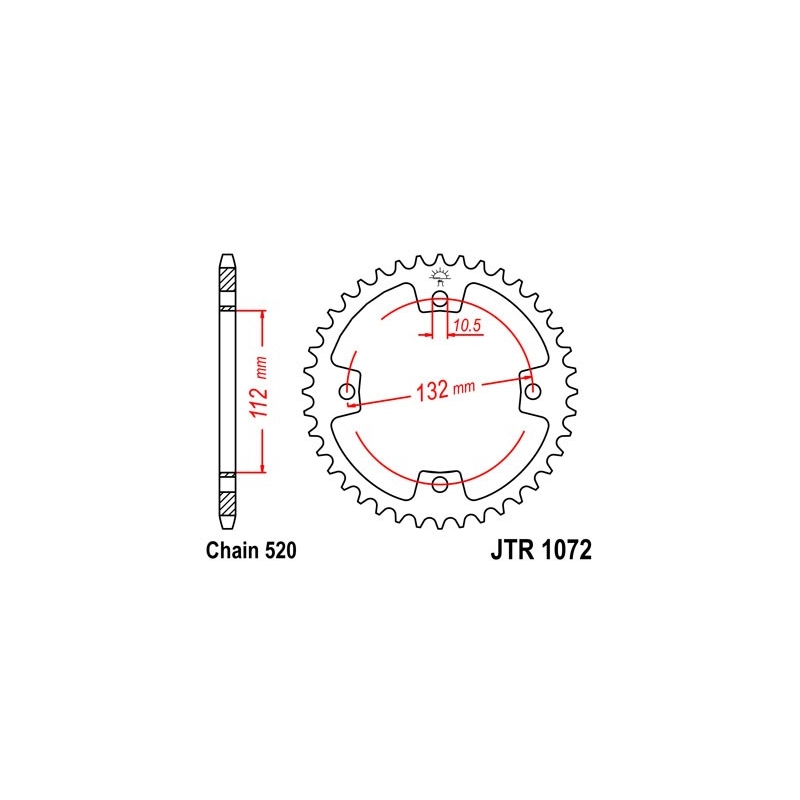 Rear sprocket JT 38T, 520
