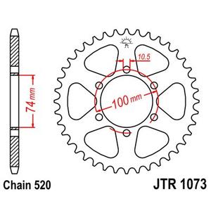 Rear sprocket JT JTR 1073-46 46T, 520