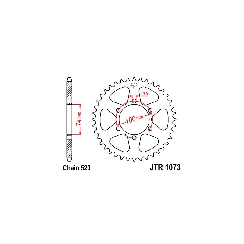 Rear sprocket JT 46T, 520