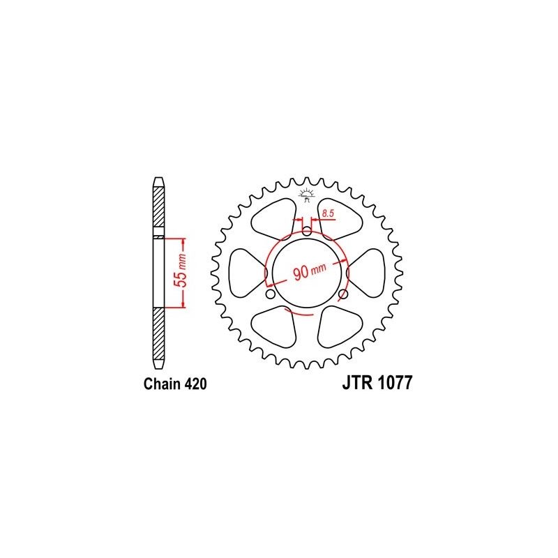 Rear sprocket JT 47T, 420