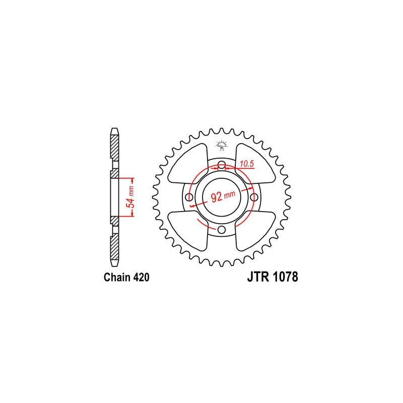 Rear sprocket JT 47T, 420