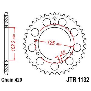 Rear sprocket JT JTR 1132-48 48T, 420