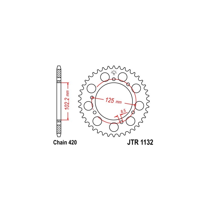 Rear sprocket JT 48T, 420
