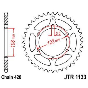 Rear sprocket JT JTR 1133-53 53T, 420