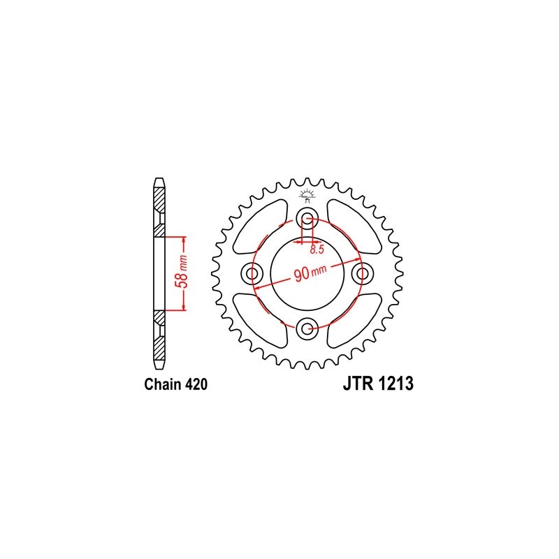 Rear sprocket JT 37T, 420
