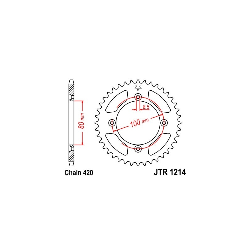 Rear sprocket JT 46T, 420