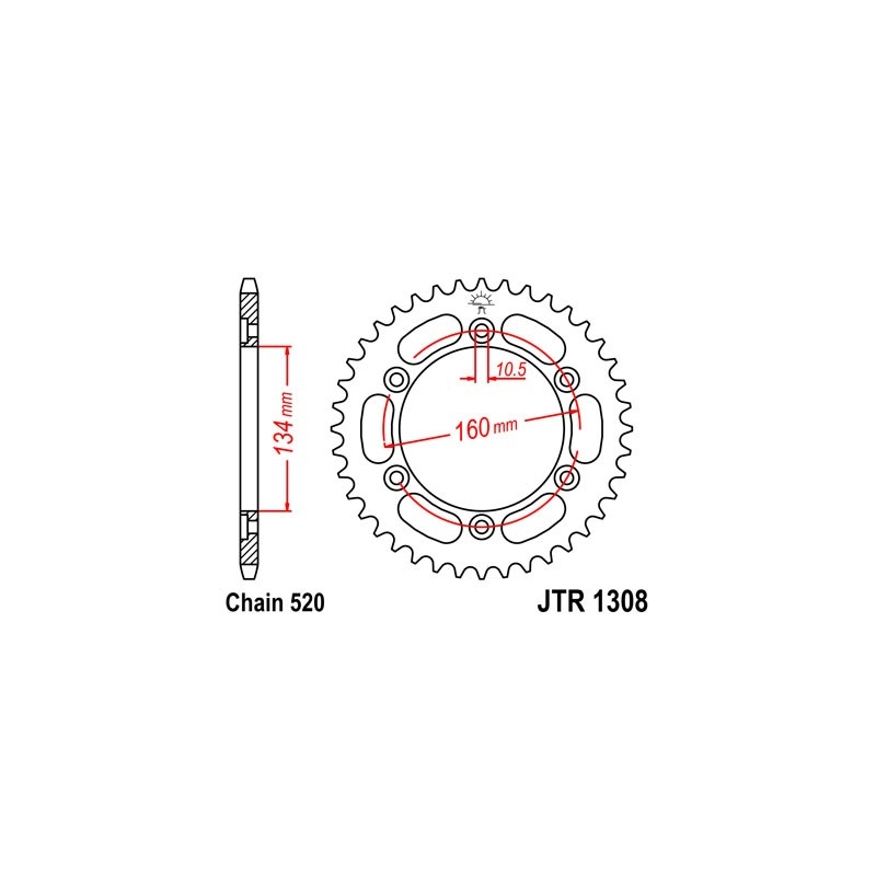 Rear sprocket JT 42T, 520