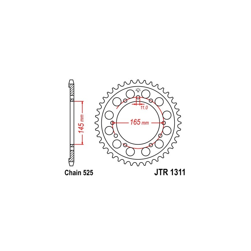 Rear sprocket JT 45T, 525