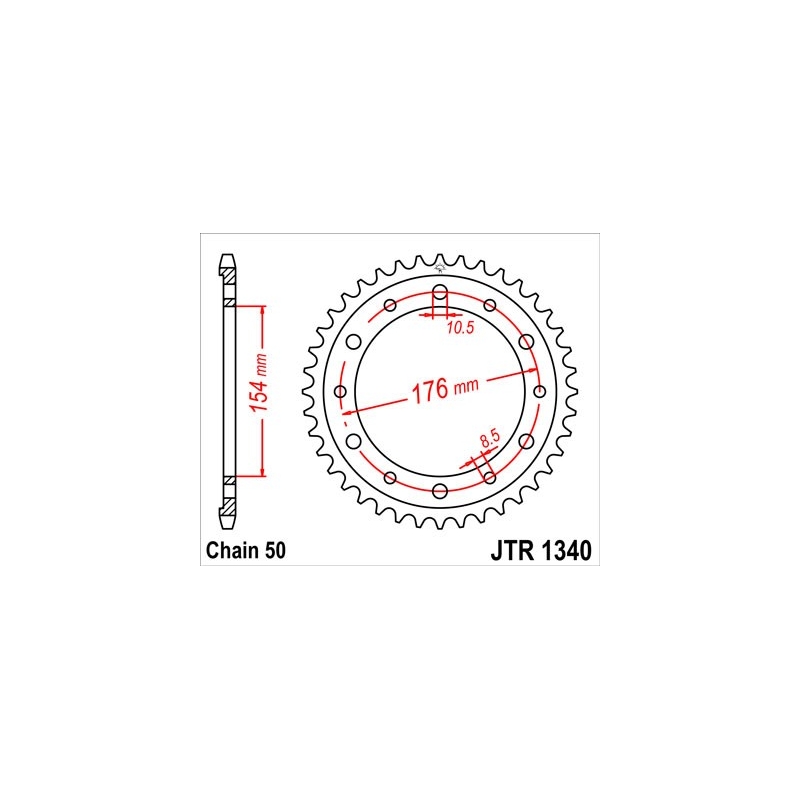 Rear sprocket JT 43T, 530